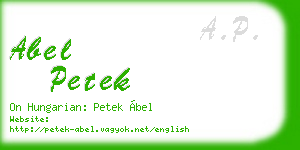 abel petek business card
